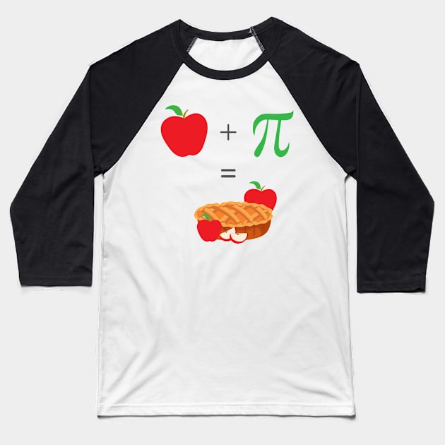 Funny Pi Day Apple Pie Baseball T-Shirt by Fj Greetings